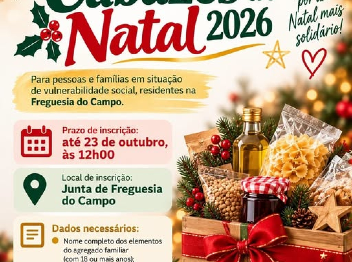 CABAZES DE NATAL 2026 | INSCRIÇÕES ABERTAS